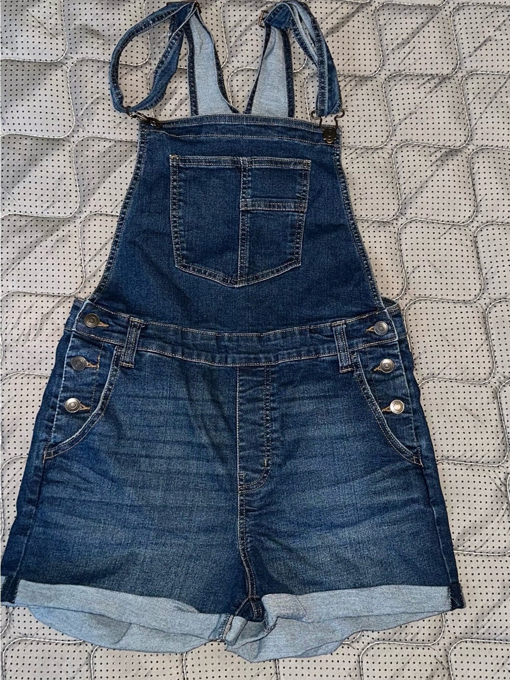 Celebrity Pink Dark Blue Denim Short Overalls